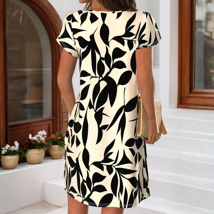 Sapphira - Botanisch bedrucktes Shiftkleid
