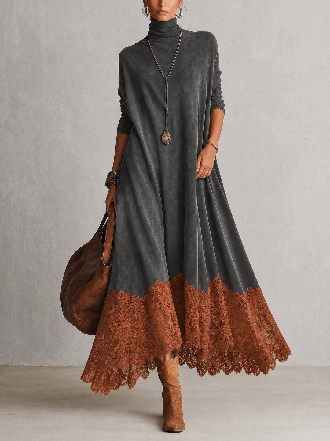 Pamina - A-Linien-Kleid mit Spitzenpaneelen