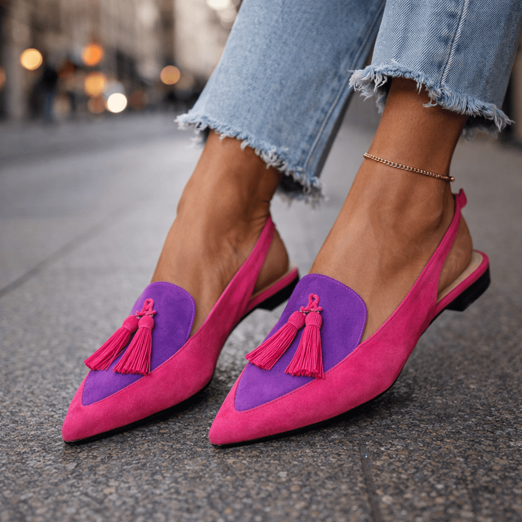 Delisia - Handgefertigte Sandalen mit Quastenriemen