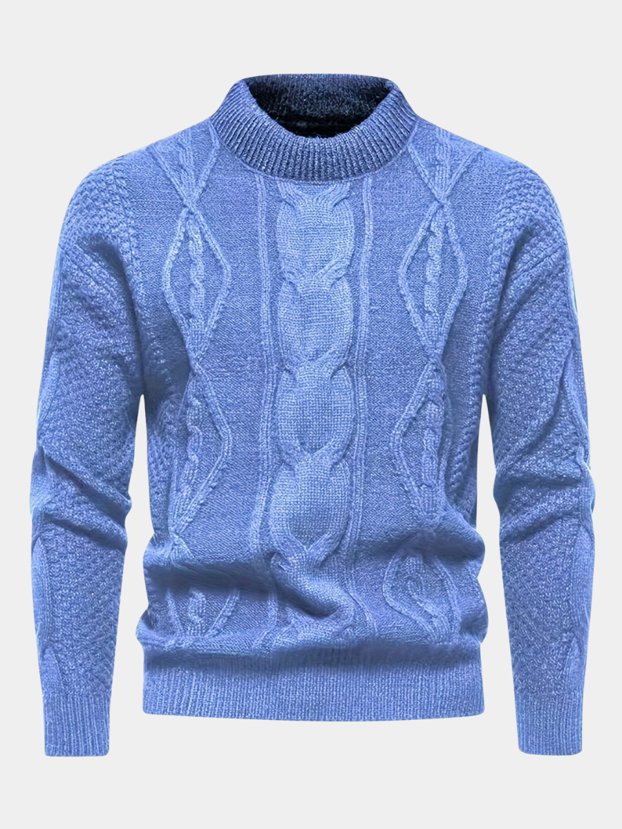 Kael - Zopfstrick-Pullover mit Stehkragen