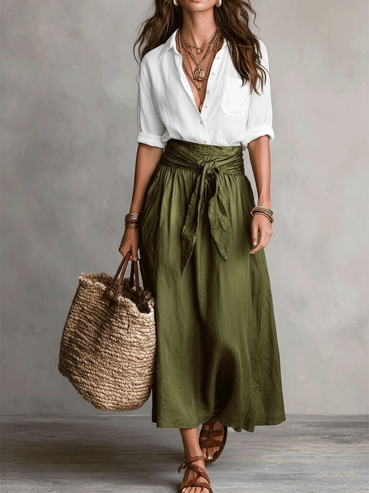 Estella - Elegantes Blusen- und Midirock-Set