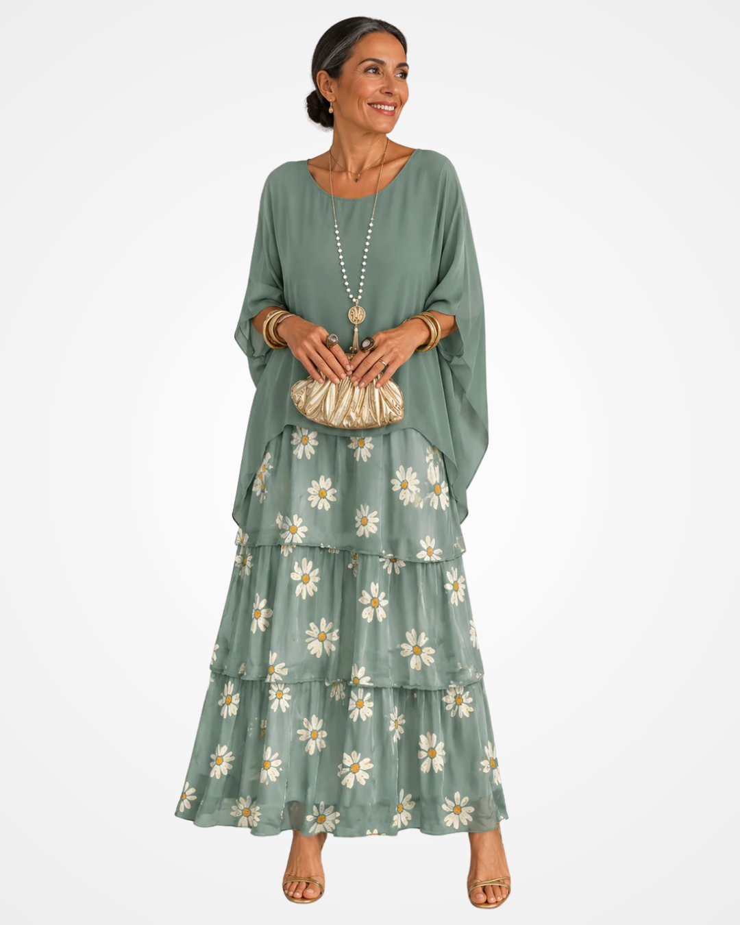 Sylvia - Weiches, fließendes Maxikleid