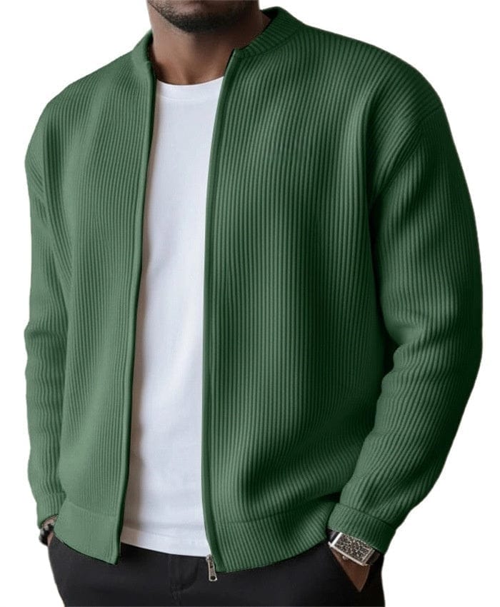 Foster - Rippstrick-Cardigan mit Reißverschluss