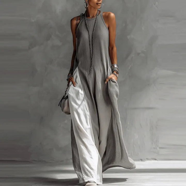 Zarella - Soft-Touch Colour-Blocking-Maxikleid