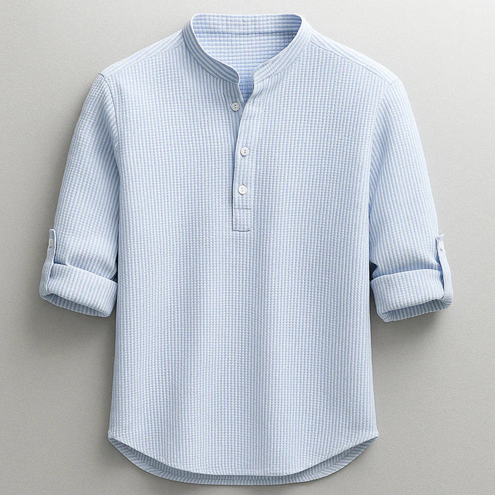 Jarvis - Strukturiertes Henley-Shirt