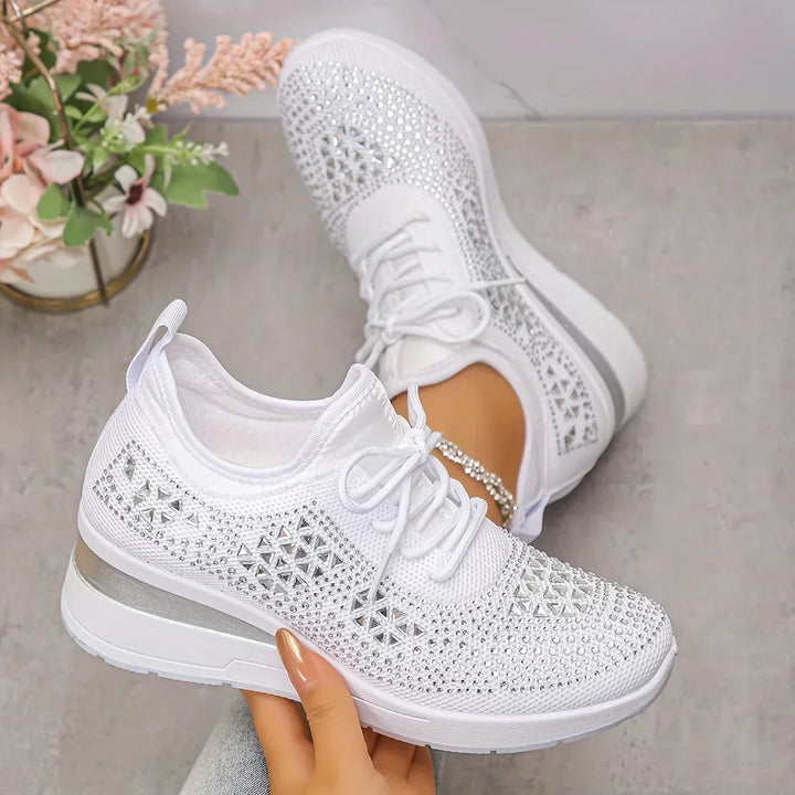 Lilia - Strassbesetzte Sneaker mit Keilabsatz