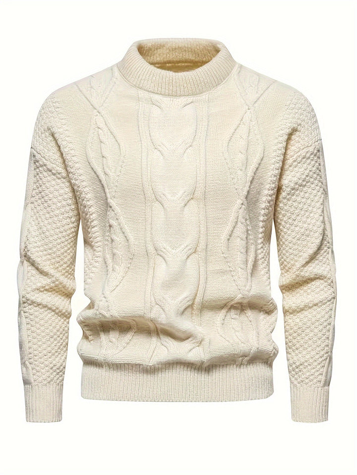 Kael - Zopfstrick-Pullover mit Stehkragen