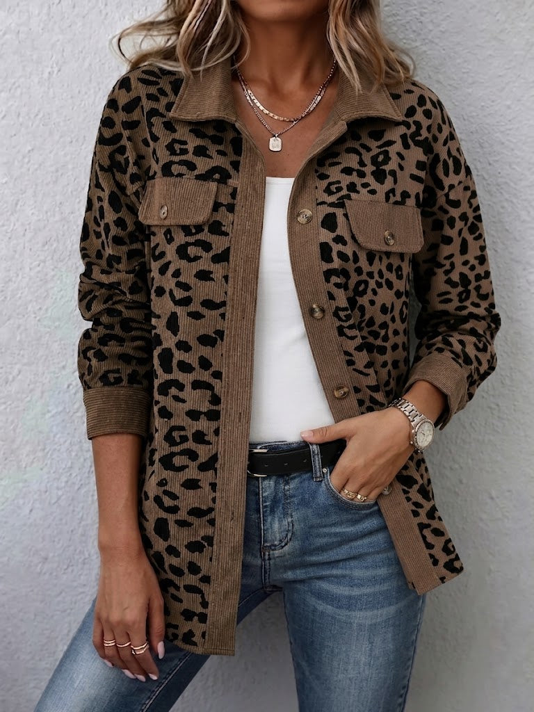 Miressia - Animal-Print-Cardigan mit Knopfleiste