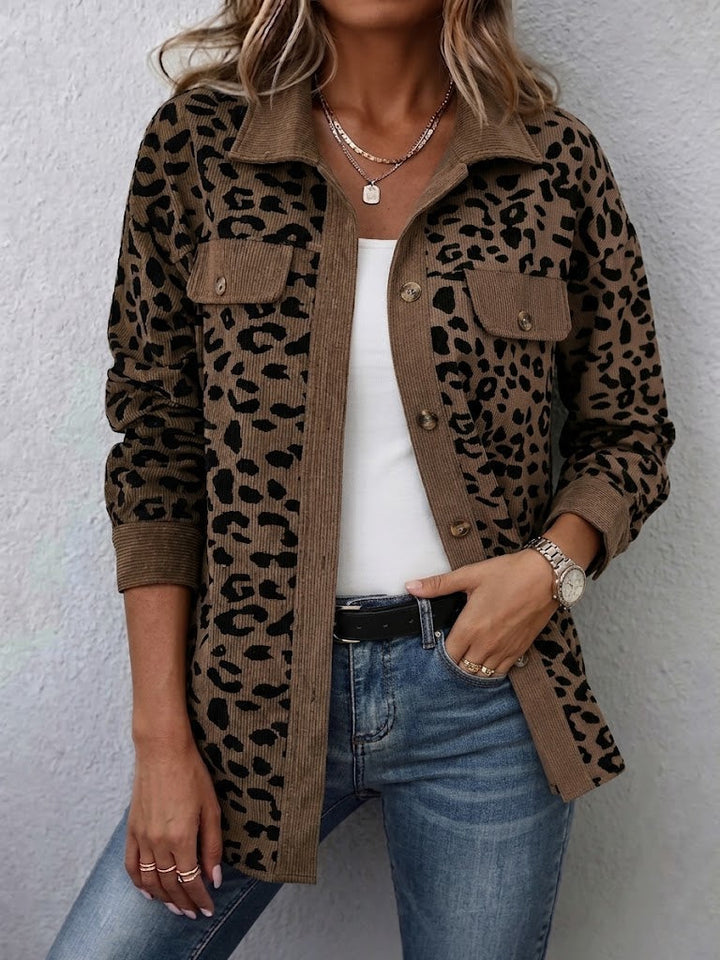 Miressia - Animal-Print-Cardigan mit Knopfleiste