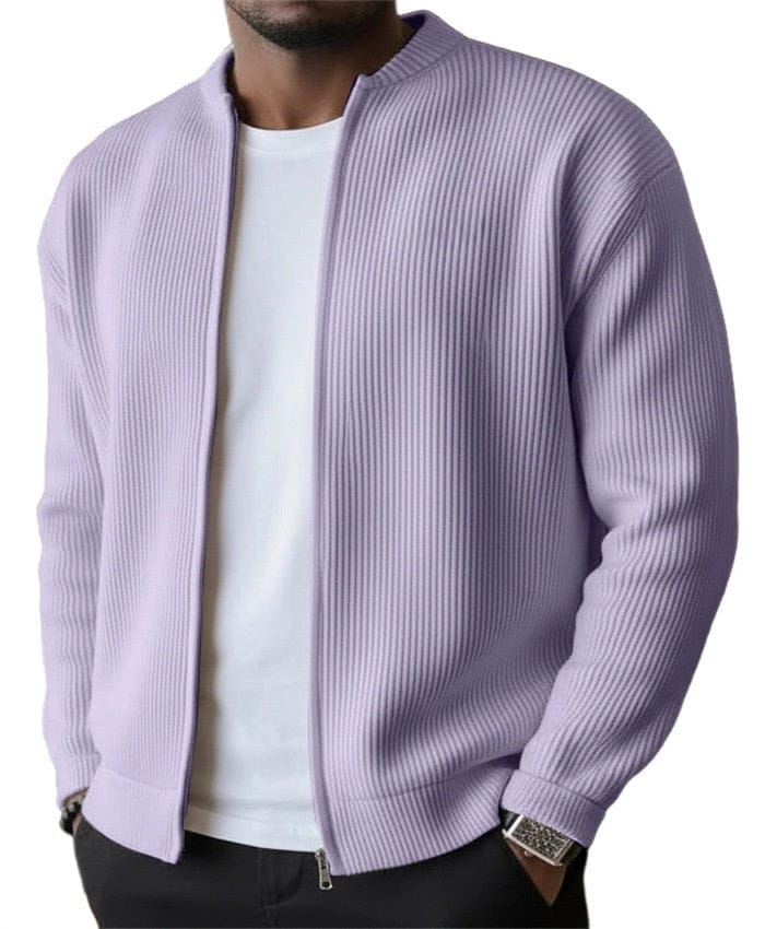 Foster - Rippstrick-Cardigan mit Reißverschluss