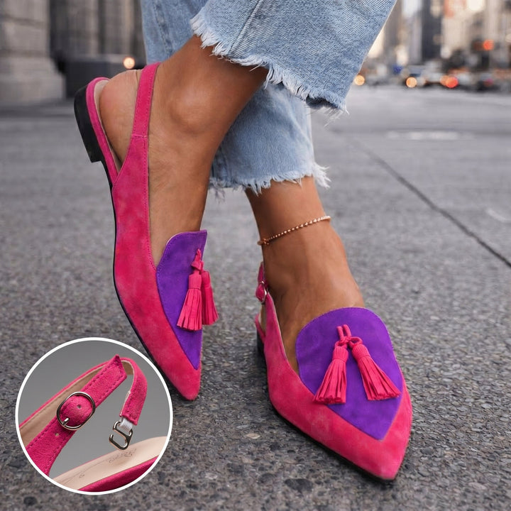 Margot - Slingback-Sandalen mit Quasten und Softtouch-Finish