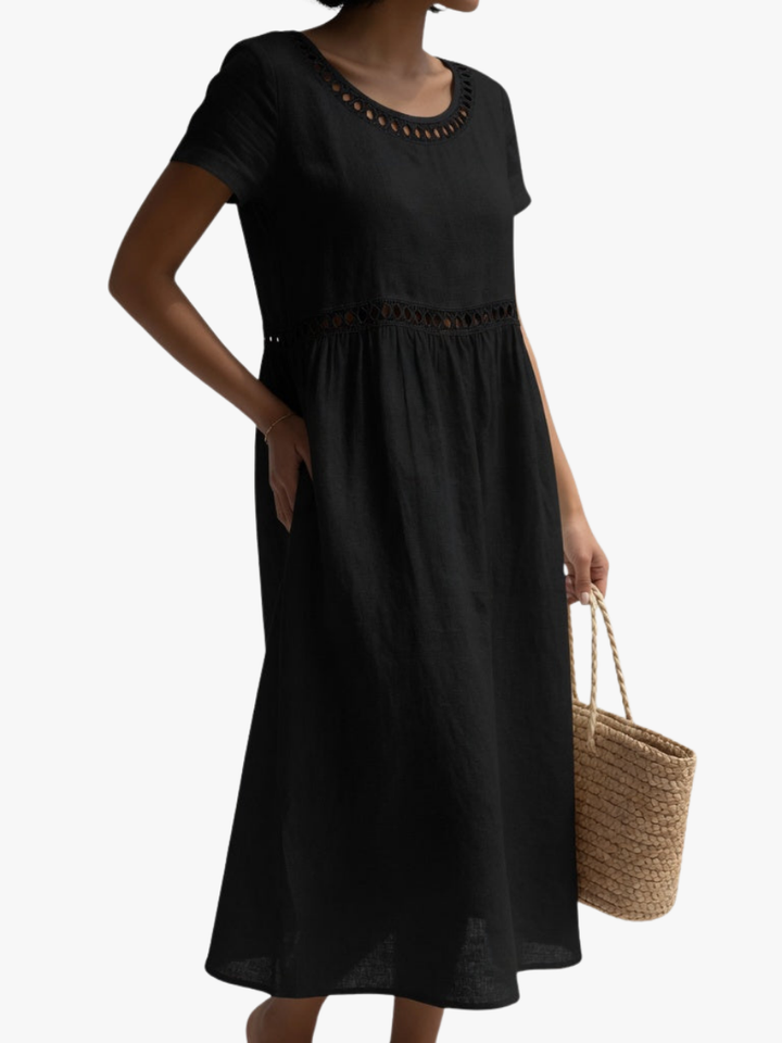 Anissa - Midikleid mit Soft-Touch und Stickerei