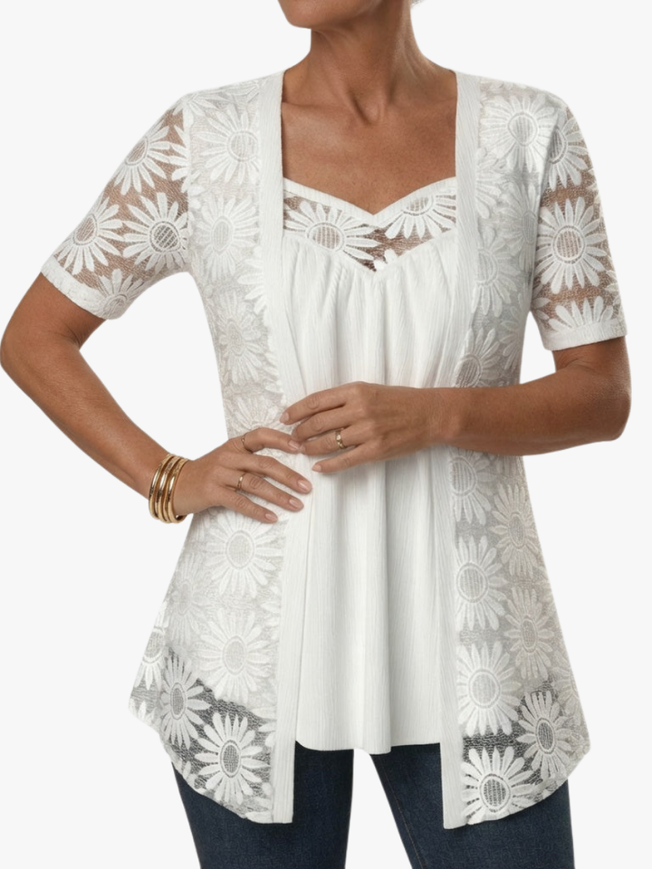 Lucette - Elegante Bluse mit Spitzen-Details