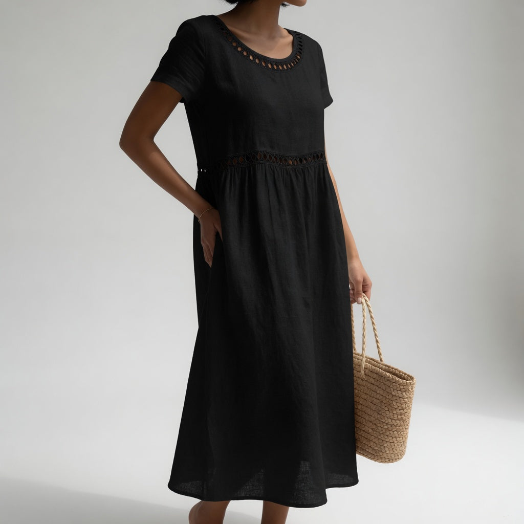 Anissa - Midikleid mit Soft-Touch und Stickerei