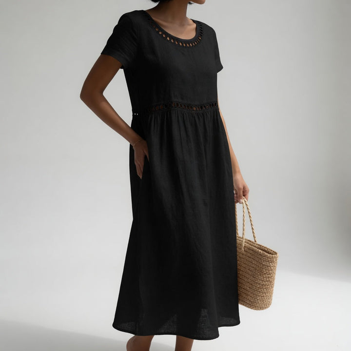 Anissa - Midikleid mit Soft-Touch und Stickerei