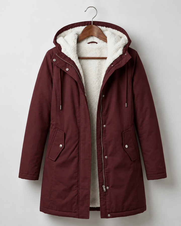 Clarice - Wasserabweisende Longline-Jacke mit Kapuze