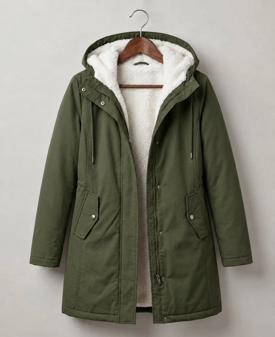 Clarice - Wasserabweisende Longline-Jacke mit Kapuze