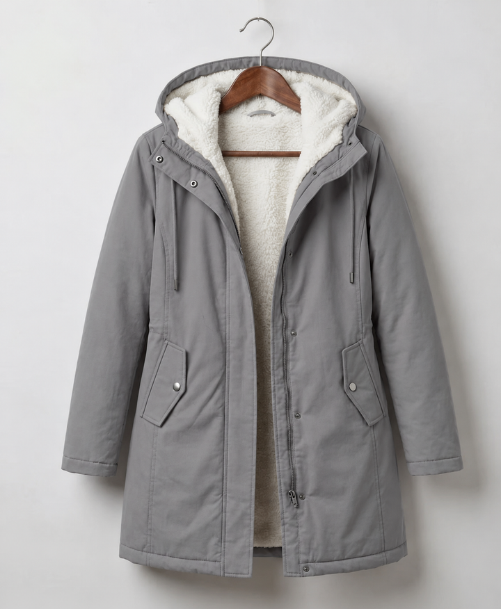Clarice - Wasserabweisende Longline-Jacke mit Kapuze