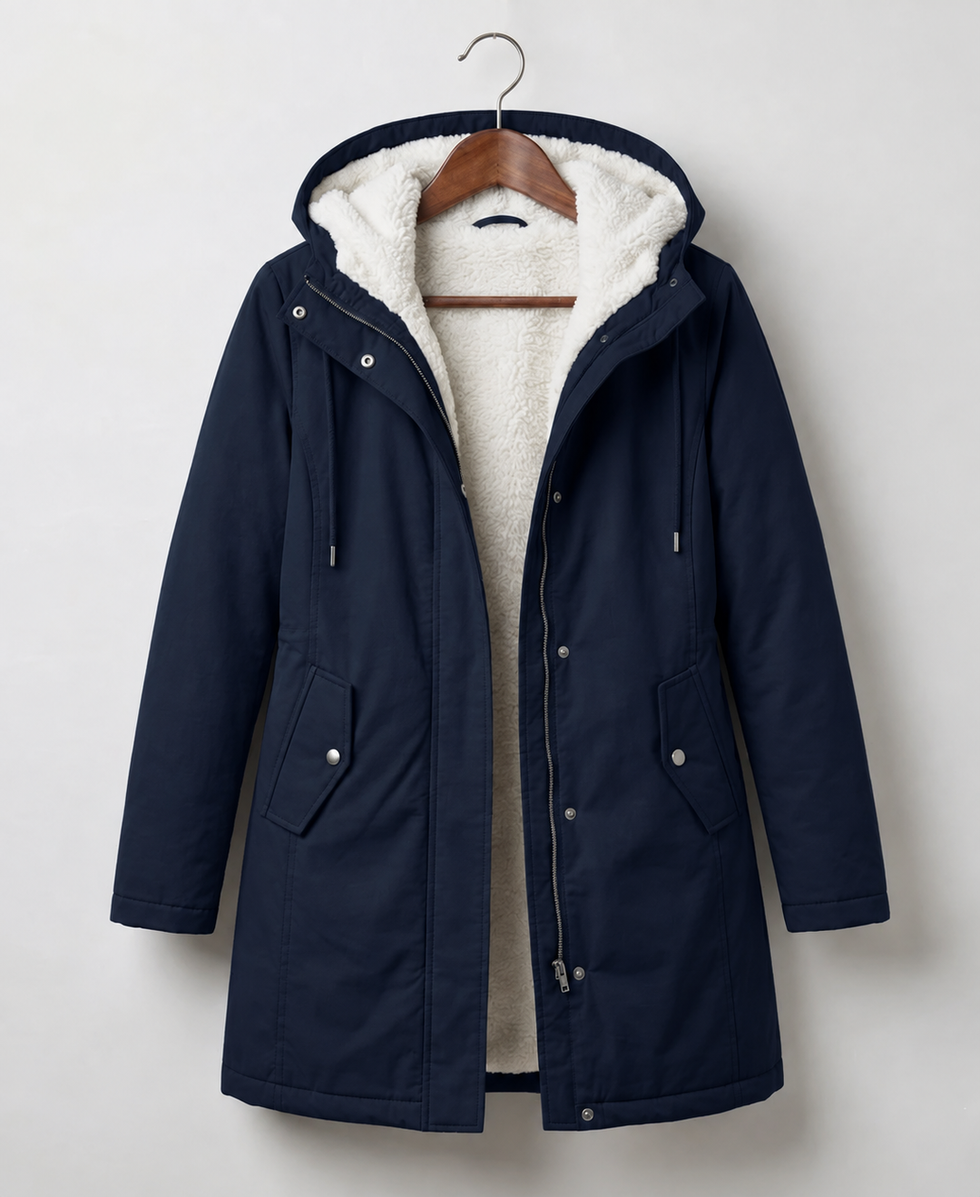 Clarice - Wasserabweisende Longline-Jacke mit Kapuze