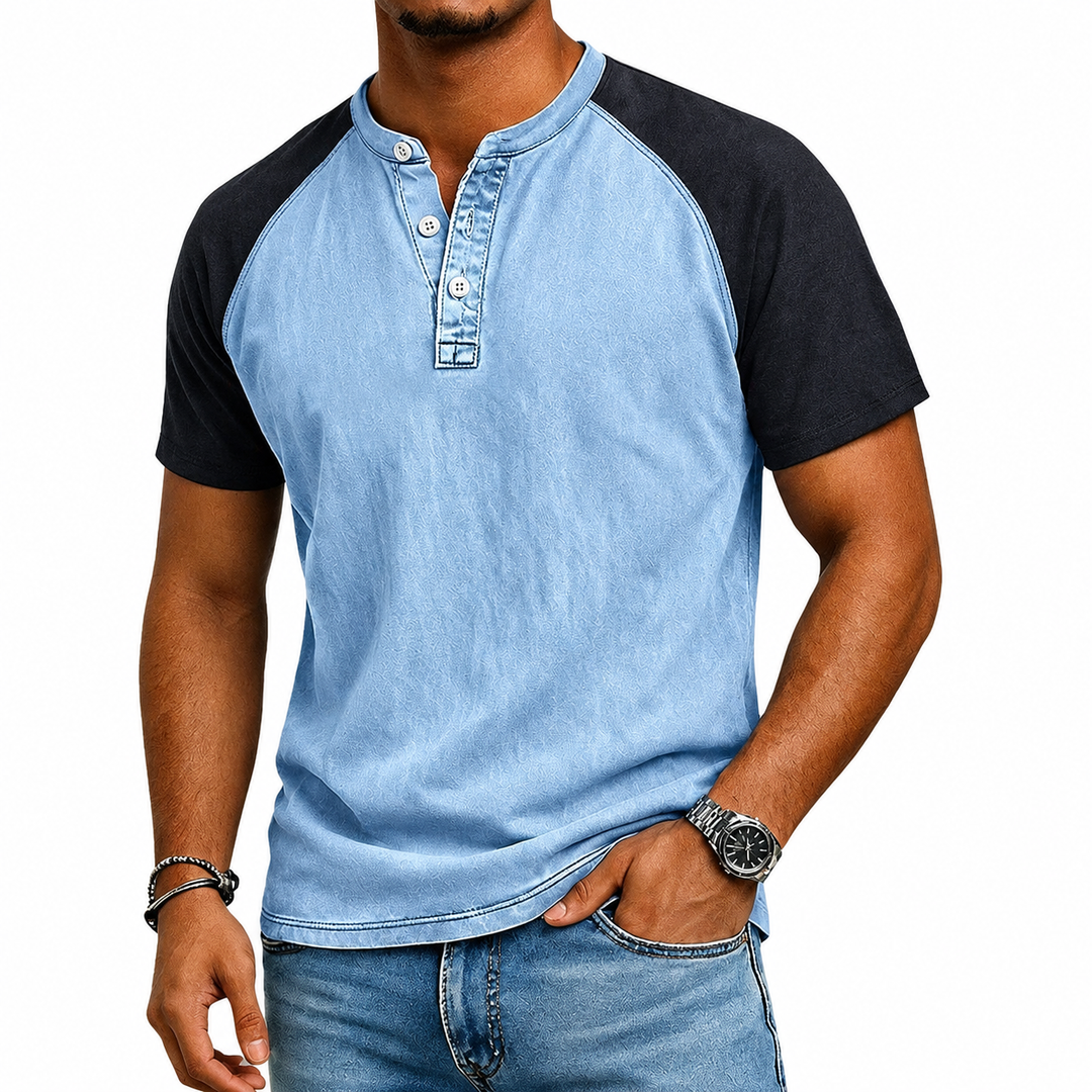 Edgehill - Vintage-gewaschenes Henley-T-Shirt