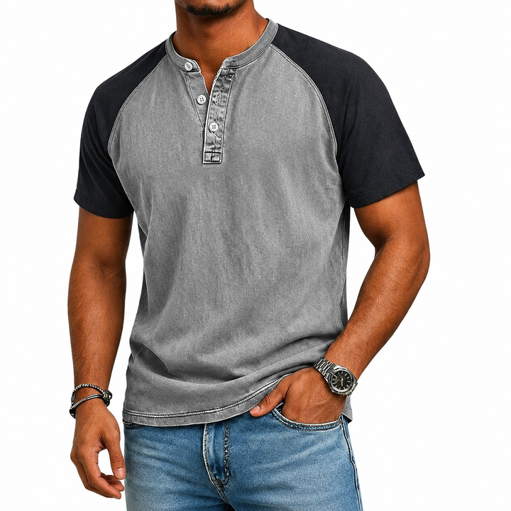 Edgehill - Vintage-gewaschenes Henley-T-Shirt