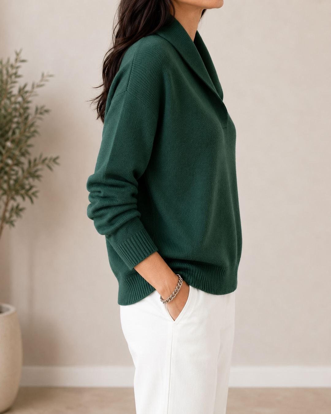 Amandina - Weichgriffiger V-Ausschnitt-Pullover