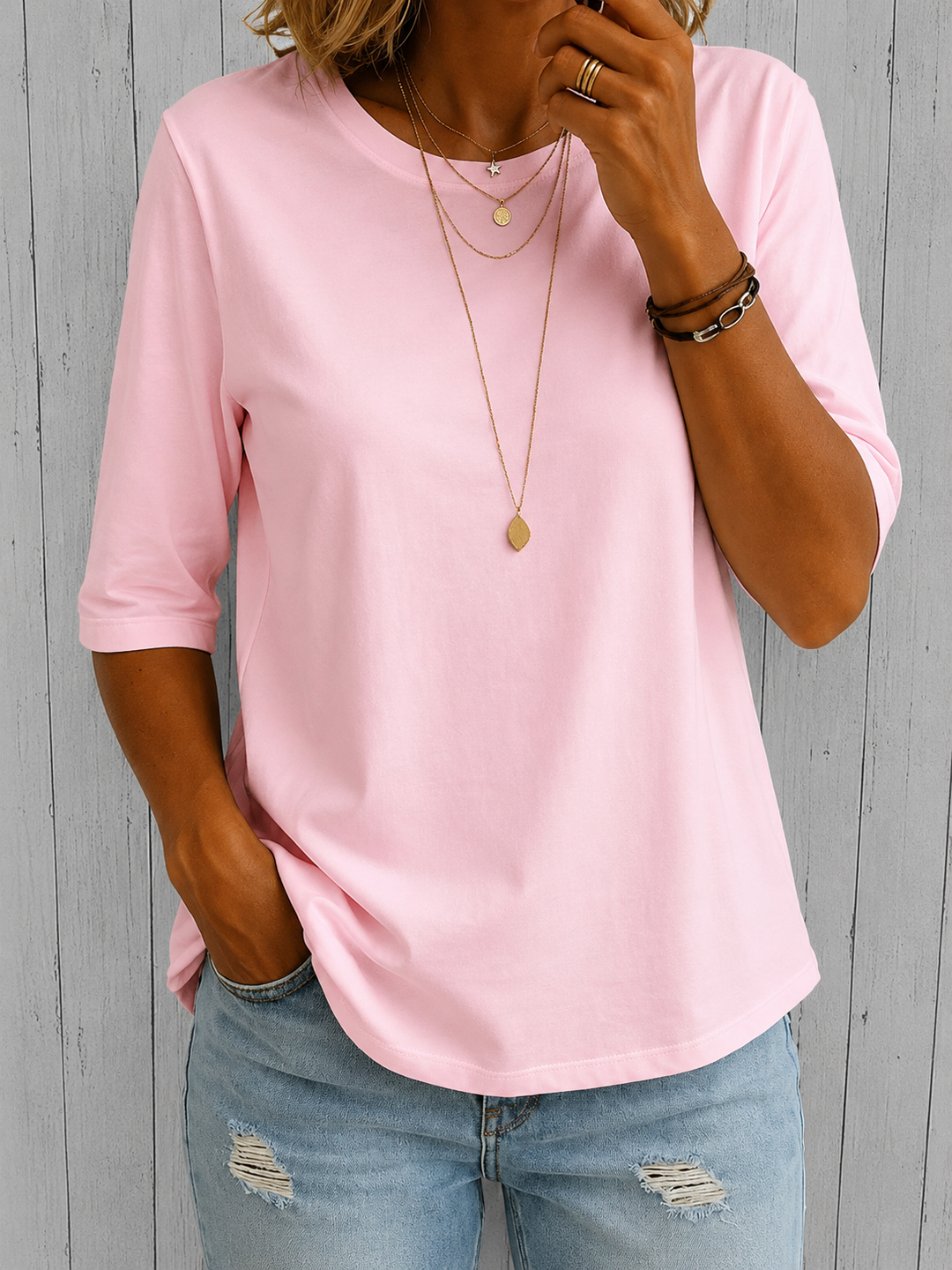 Bellavie - Klassische Bluse mit Rundhalsausschnitt