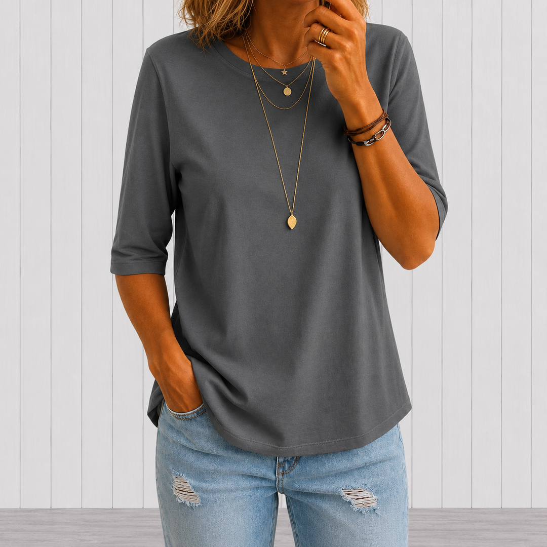 Isara - Soft-Touch-T-Shirt mit halblangen Ärmeln