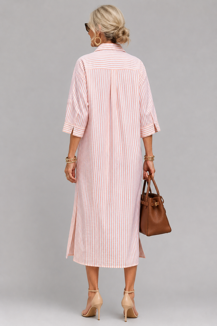 Rosabella - Knitterfreies Midikleid mit Gürtel
