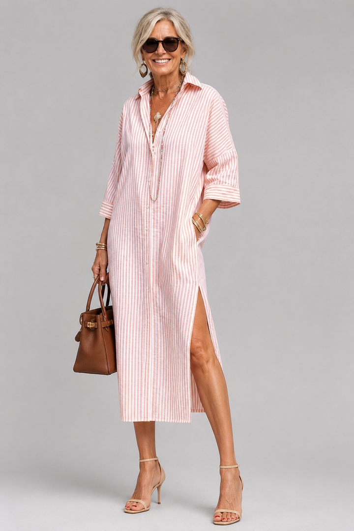 Rosabella - Knitterfreies Midikleid mit Gürtel