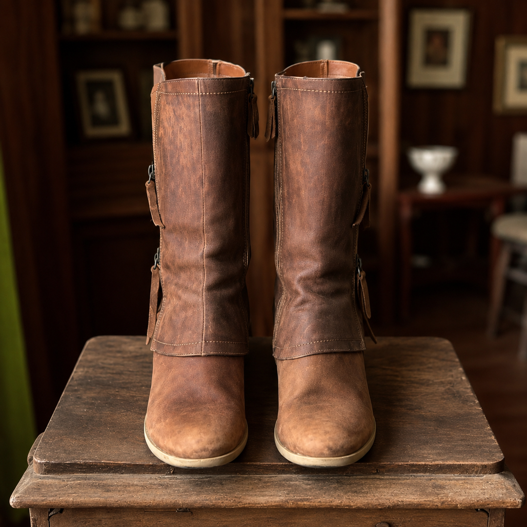 Mairead - Wadenhohe Premium-Stiefel mit Blockabsatz