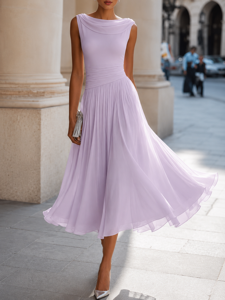 Carissa - elegantes, drapiertes Midikleid