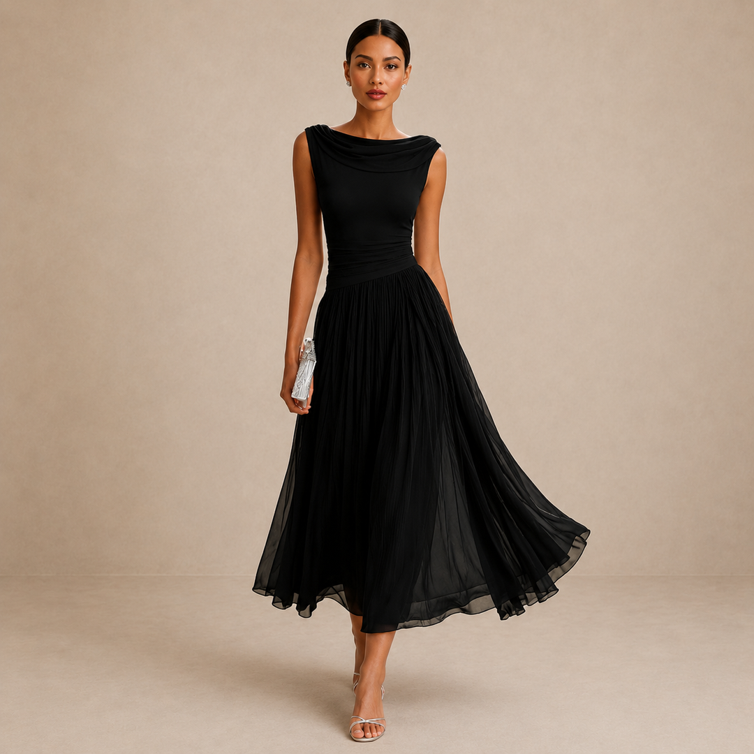 Carissa - elegantes, drapiertes Midikleid