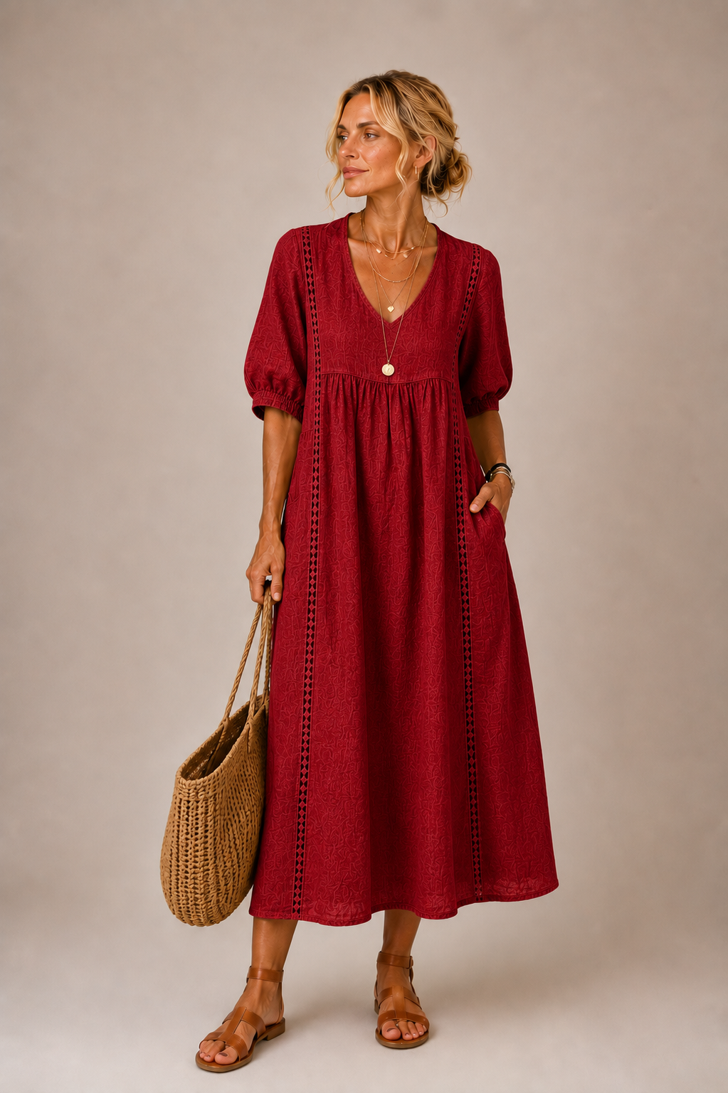Serenia - Leichte Bluse mit Spitzenbesatz