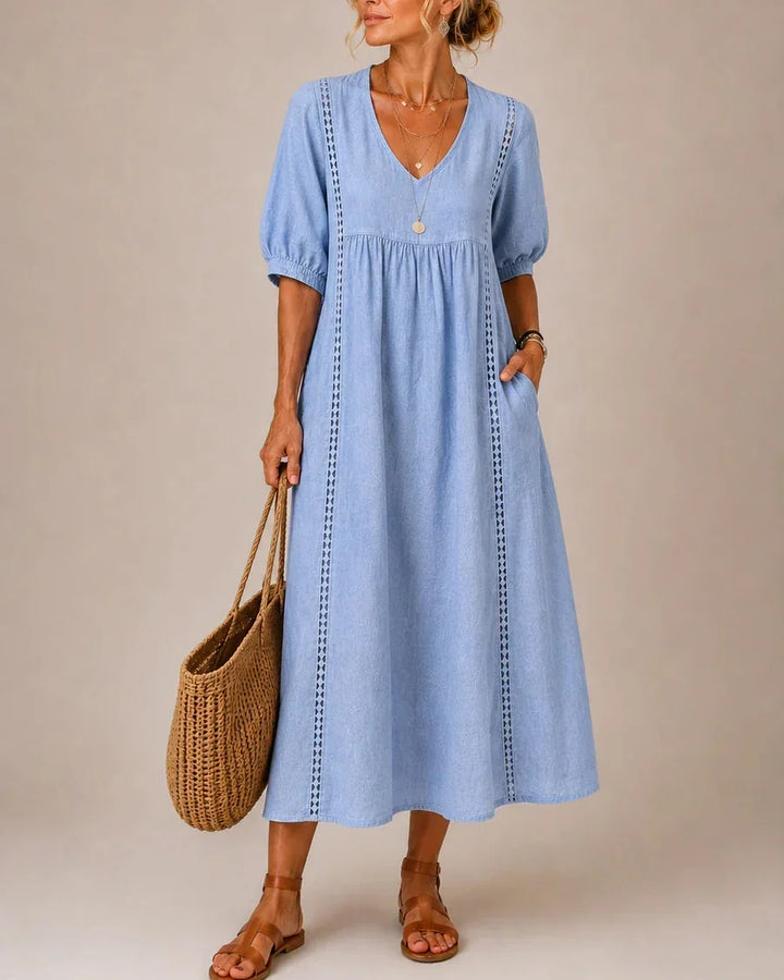 Arietta - Leinenkleid mit Spitzendetails