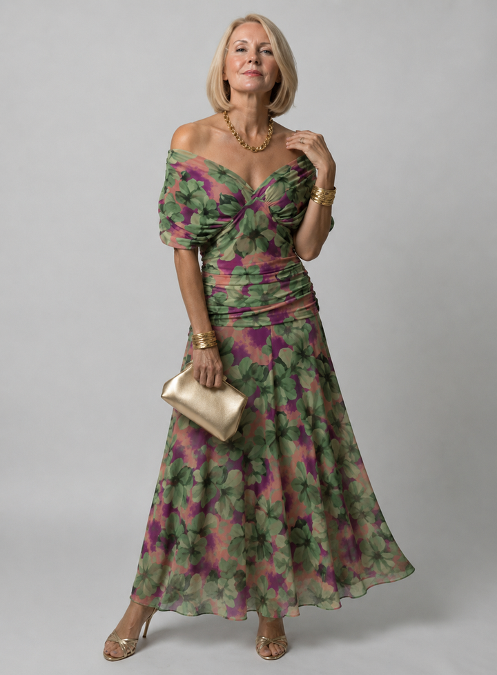 Galatea - Leichtes schulterfreies Midikleid