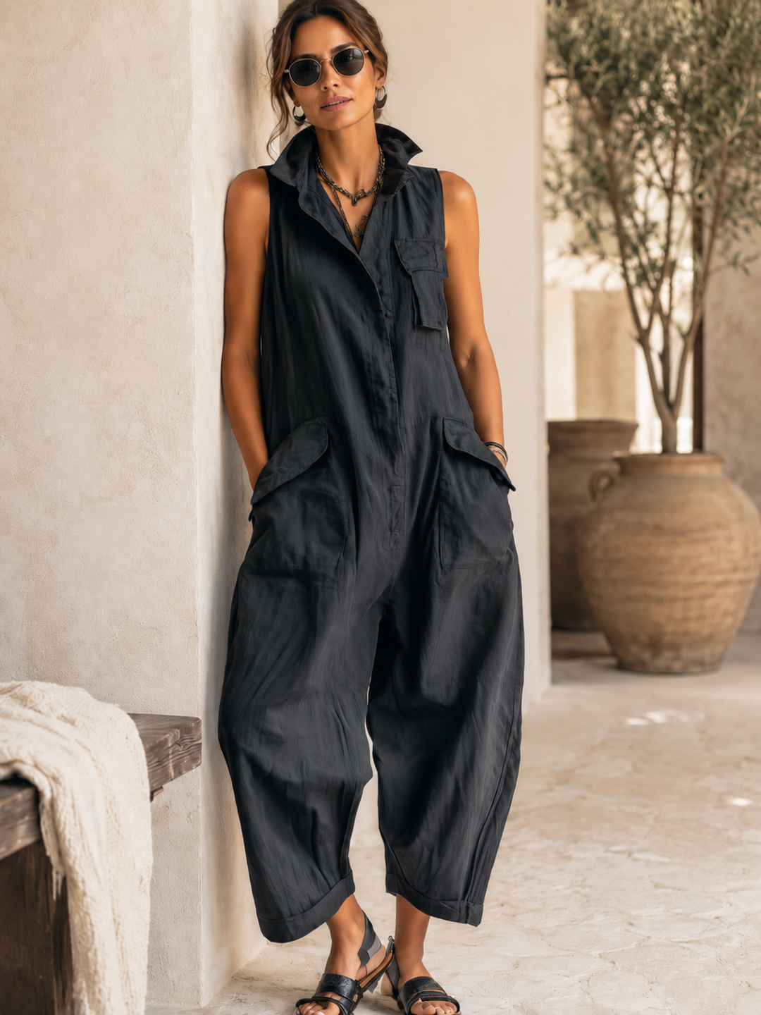 Nerine - Soft-Touch-Cargo-Jumpsuit