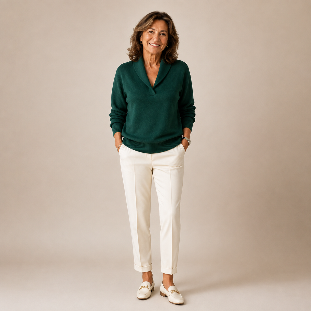 Amandina - Weichgriffiger V-Ausschnitt-Pullover