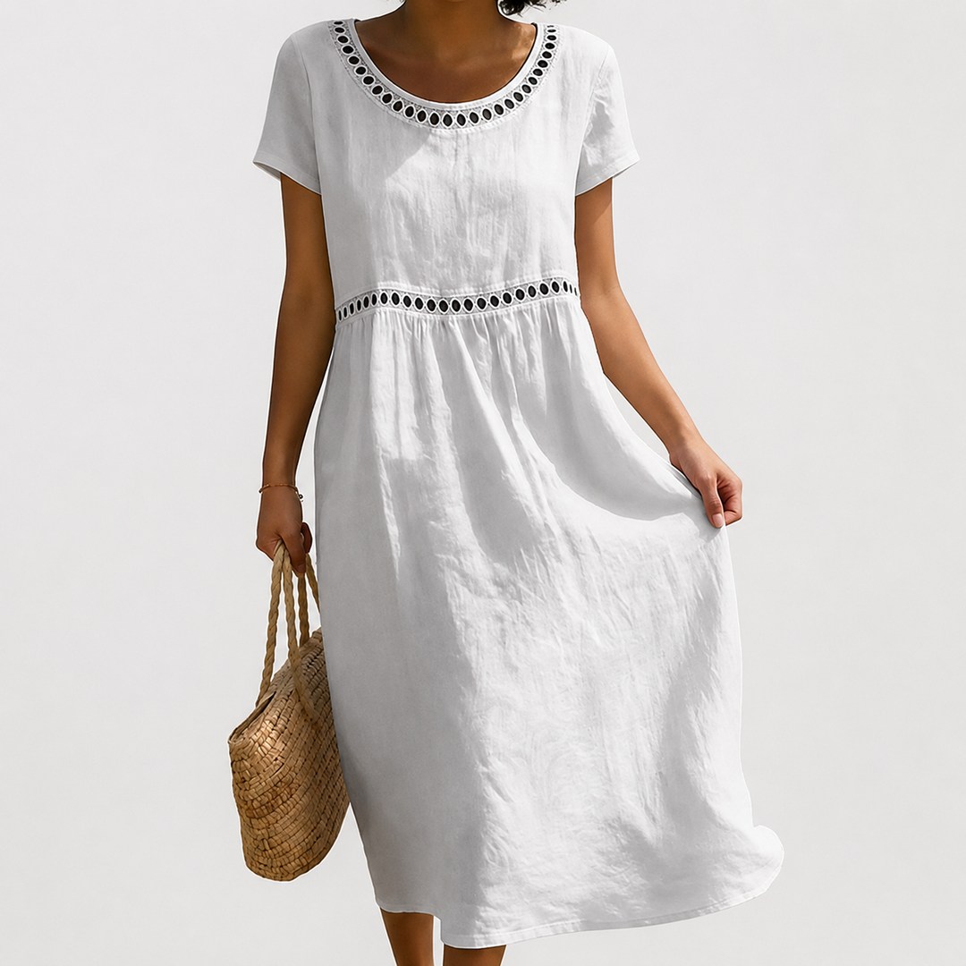 Anissa - Midikleid mit Soft-Touch und Stickerei
