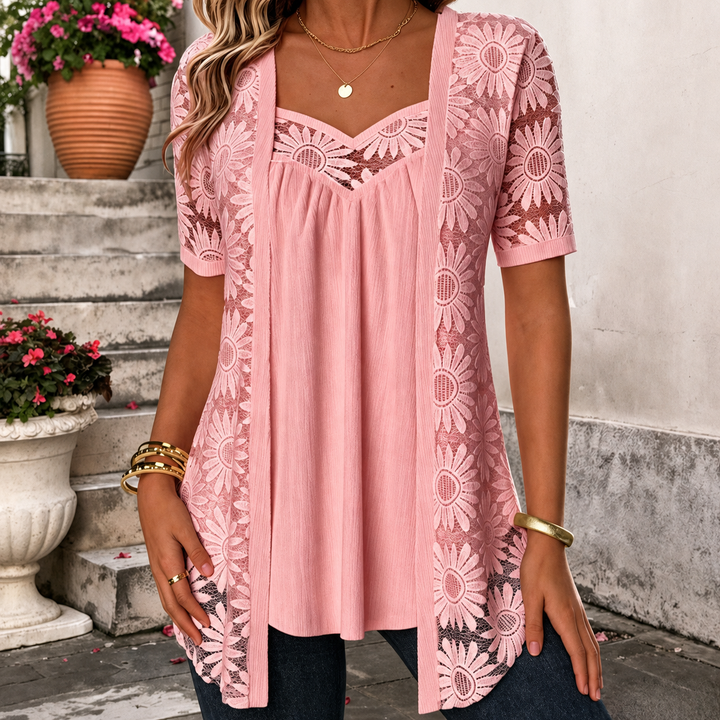 Lucette - Elegante Bluse mit Spitzen-Details