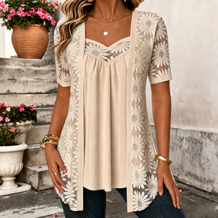 Lucette - Elegante Bluse mit Spitzen-Details
