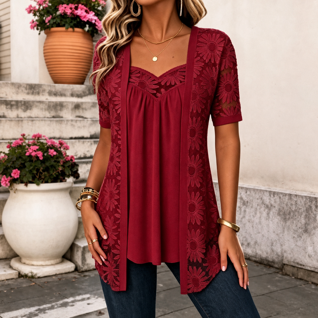 Lucette - Elegante Bluse mit Spitzen-Details