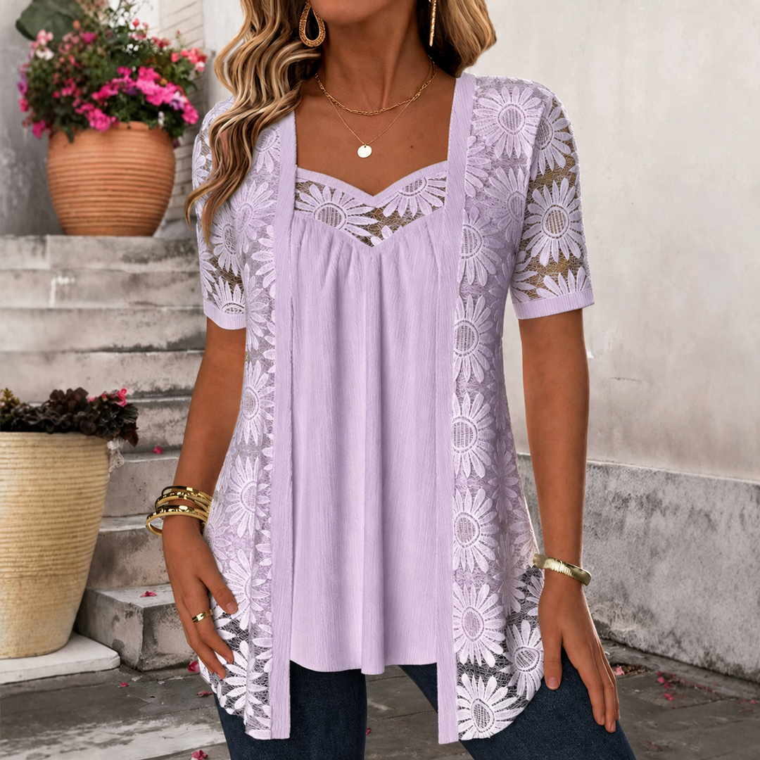Lucette - Elegante Bluse mit Spitzen-Details