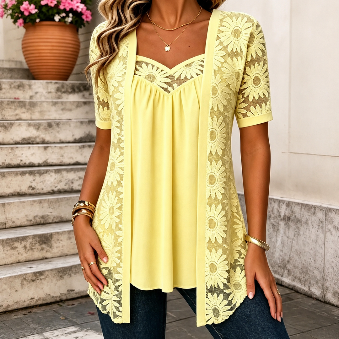 Lucette - Elegante Bluse mit Spitzen-Details