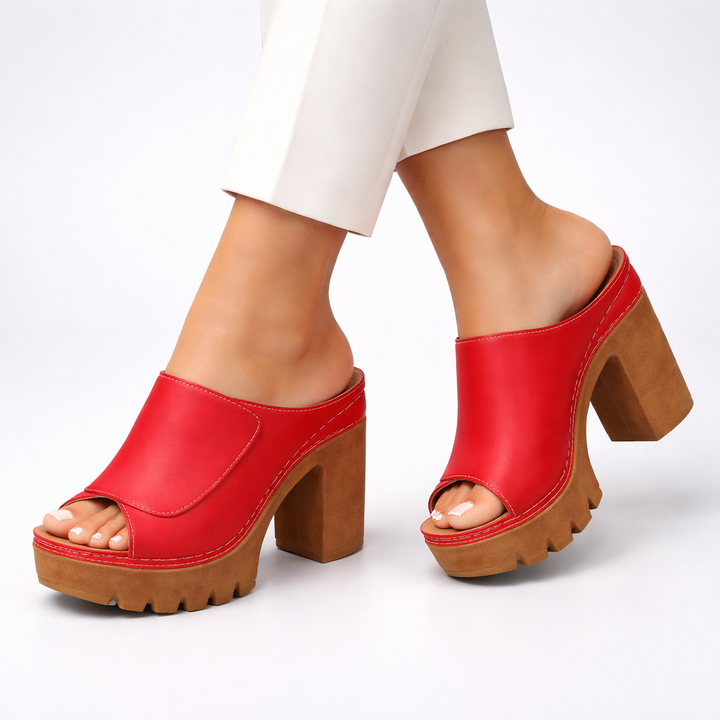 Melisande - Polierte Plateau-High Heels