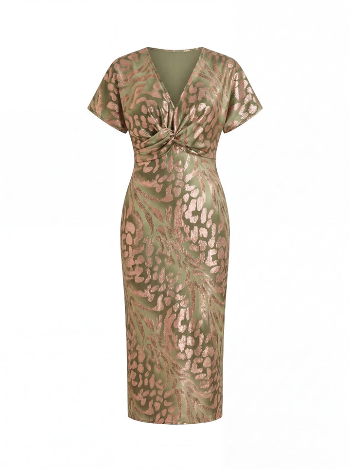 Selina - Drapiertes Kleid mit Taillenknoten