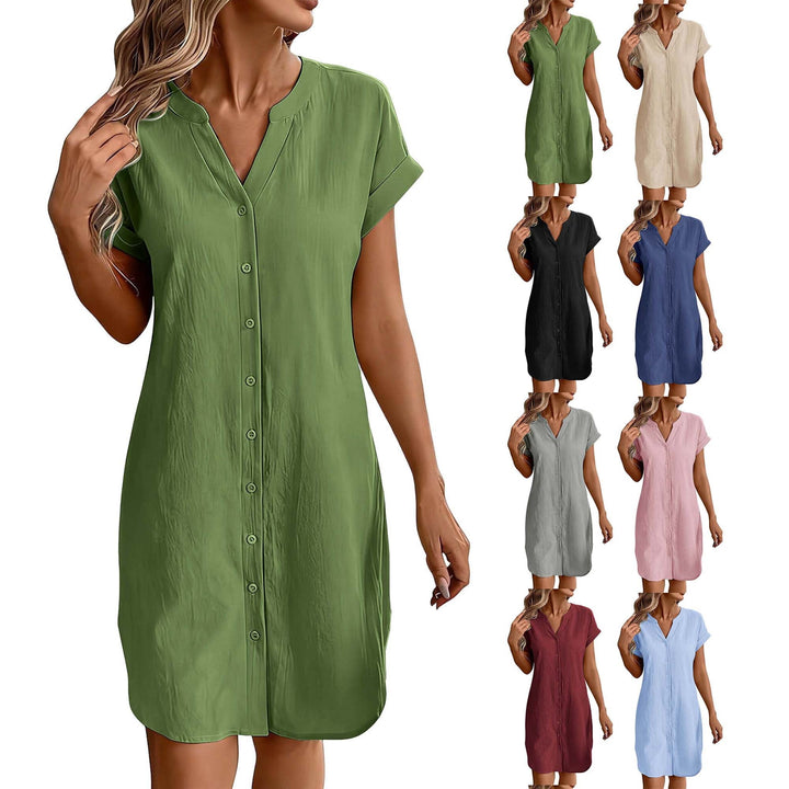 Ainslea - Strukturiertes Mini-Hemdblusenkleid