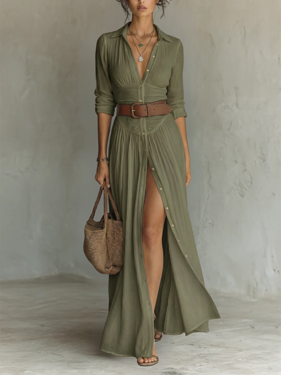 Melusine - Luftiges Maxikleid mit Gürtel