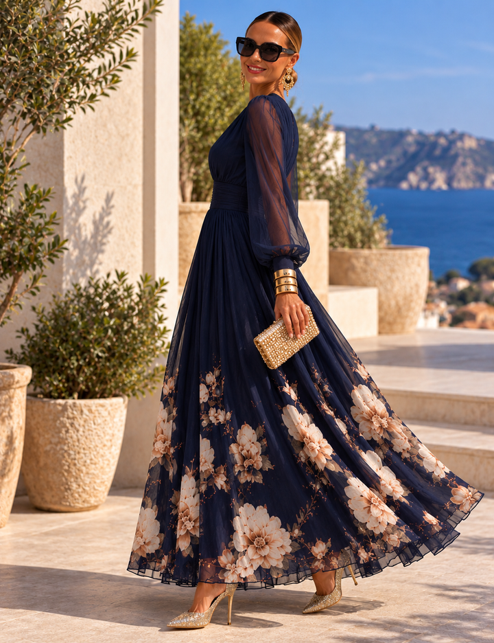 Pirelle - Tailliertes florales Maxikleid
