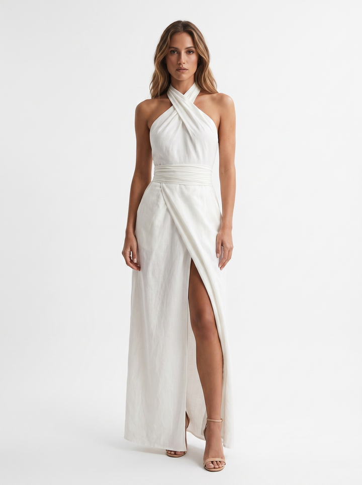 Novalyn - Skulpturales Neckholder-Abendkleid